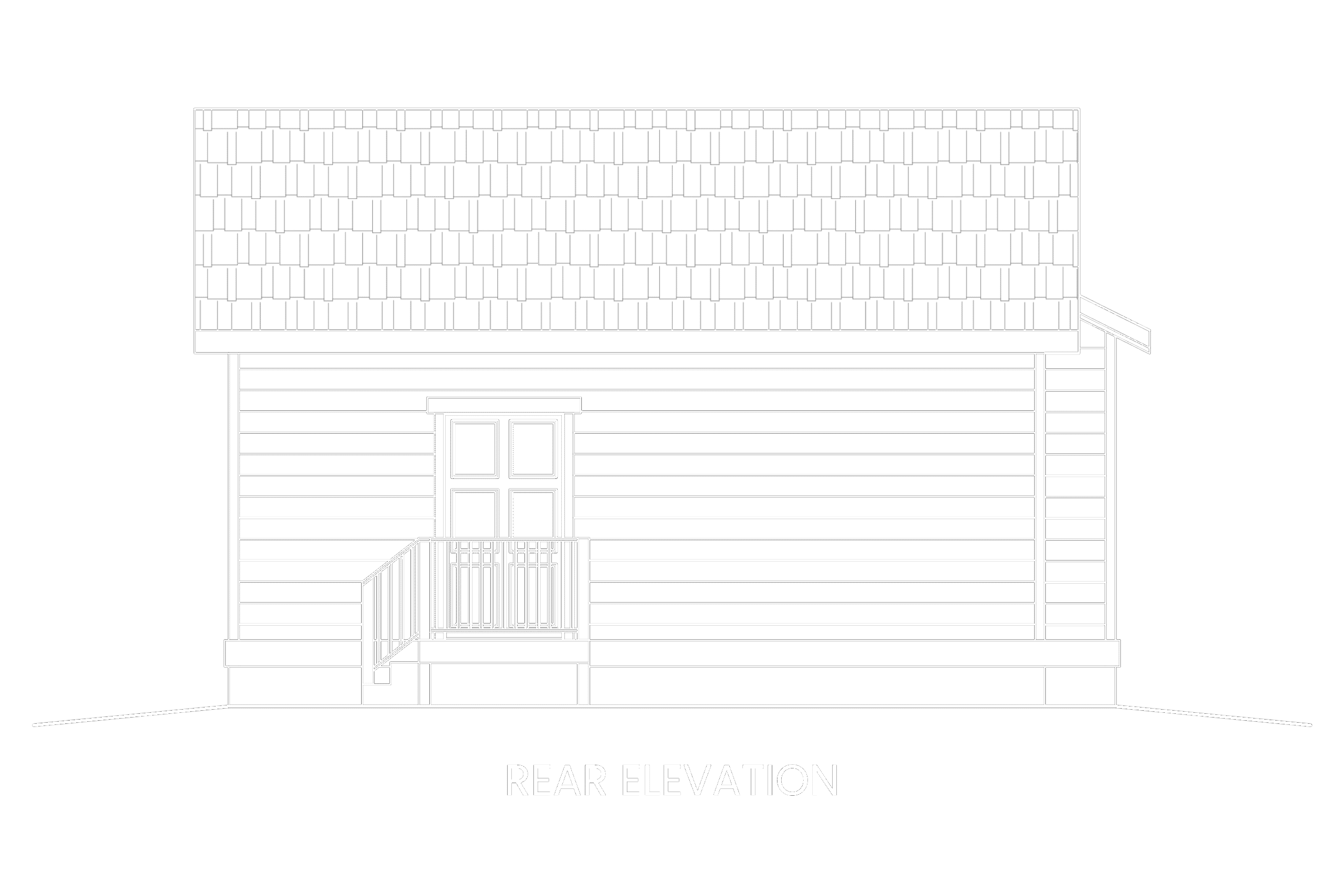 rear elevation blueprint Aspen ADU