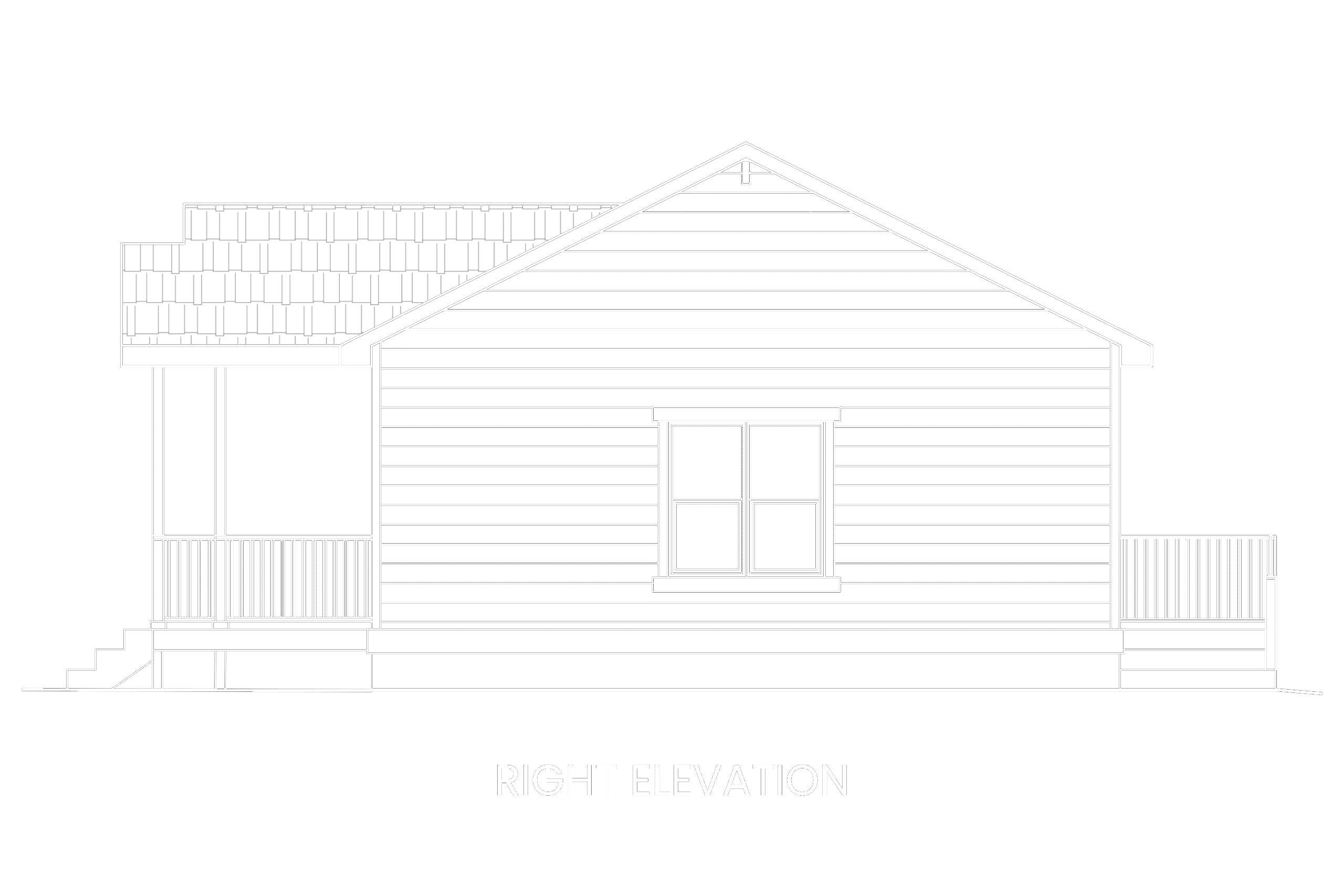 right elevation blueprint Aspen ADU